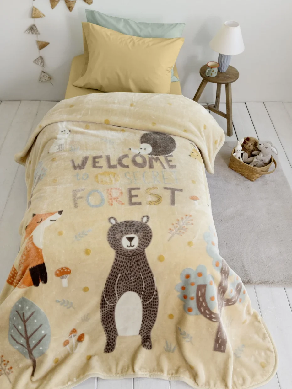 s3 Nima Kids Κουβέρτα Βελουτέ Μονή 160x220 - Secret Forest - Image 1