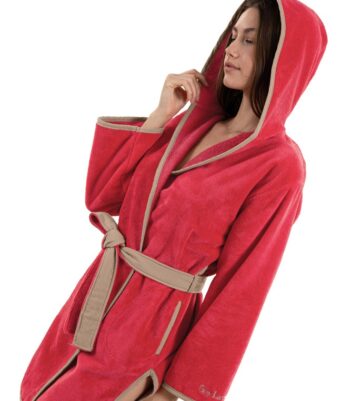 Guy Laroche Μπουρνούζι New Comfy Red με κουκούλα