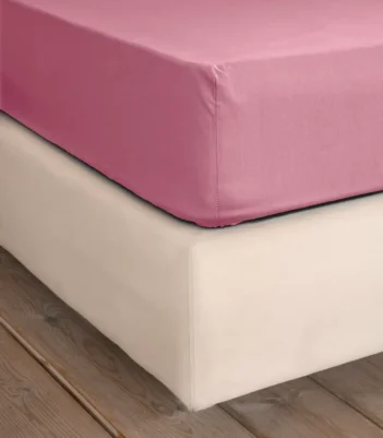 Σεντόνι Υπέρδιπλο με λάστιχο Unicolors Apple Pink 165×205+35