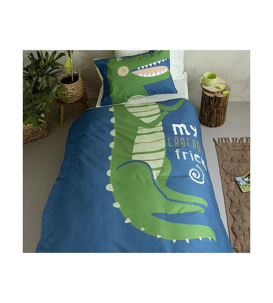 Nima Kids Σετ Παπλωματοθήκη Μονή – Crocodile 160×240 + 52x72cm