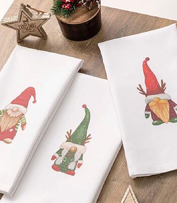 Borea Ποτηρόπανα Κουζίνας Χριστουγεννιάτικα Νάνοι Σετ 3τεμ