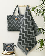 Nima Home Πετσέτα Θαλάσσης 90x160cm – Vida Dark Gray Jacquard