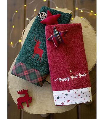 Nima Home Σετ Πετσέτες Κουζίνας (2 X 30x50cm) – Happy New Year
