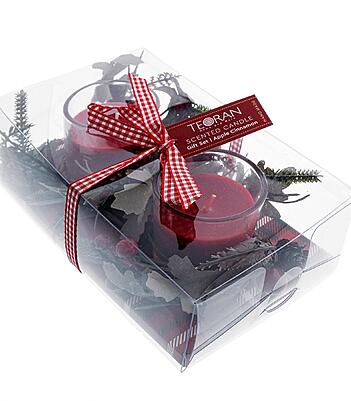 Teoran Χριστουγεννιάτικο Αρωματικο Κερί Apple Cinnamon Σετ 2 Τεμαχίων