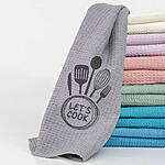 Borea Waffle Ποτηρόπανο από 100% Βαμβάκι σε Ροζέ Χρώμα 50x70cm