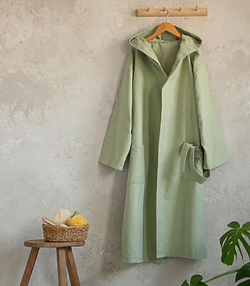 Nima Comfort Μπουρνούζι με Κουκούλα Light Khaki 170gr/m²