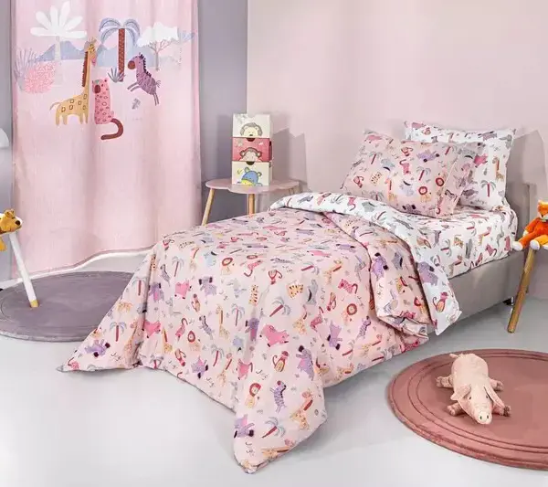 Guy LarocheΣΕ.jungle Pink 100x200+28cm ΣΕΤ 3ΤΜΧ ΛΑΣΤΙΧΟ
