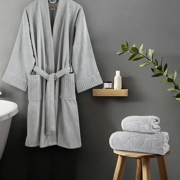 Nima Home Μπουρνούζι Κιμονό Velvet Gray Xx Large