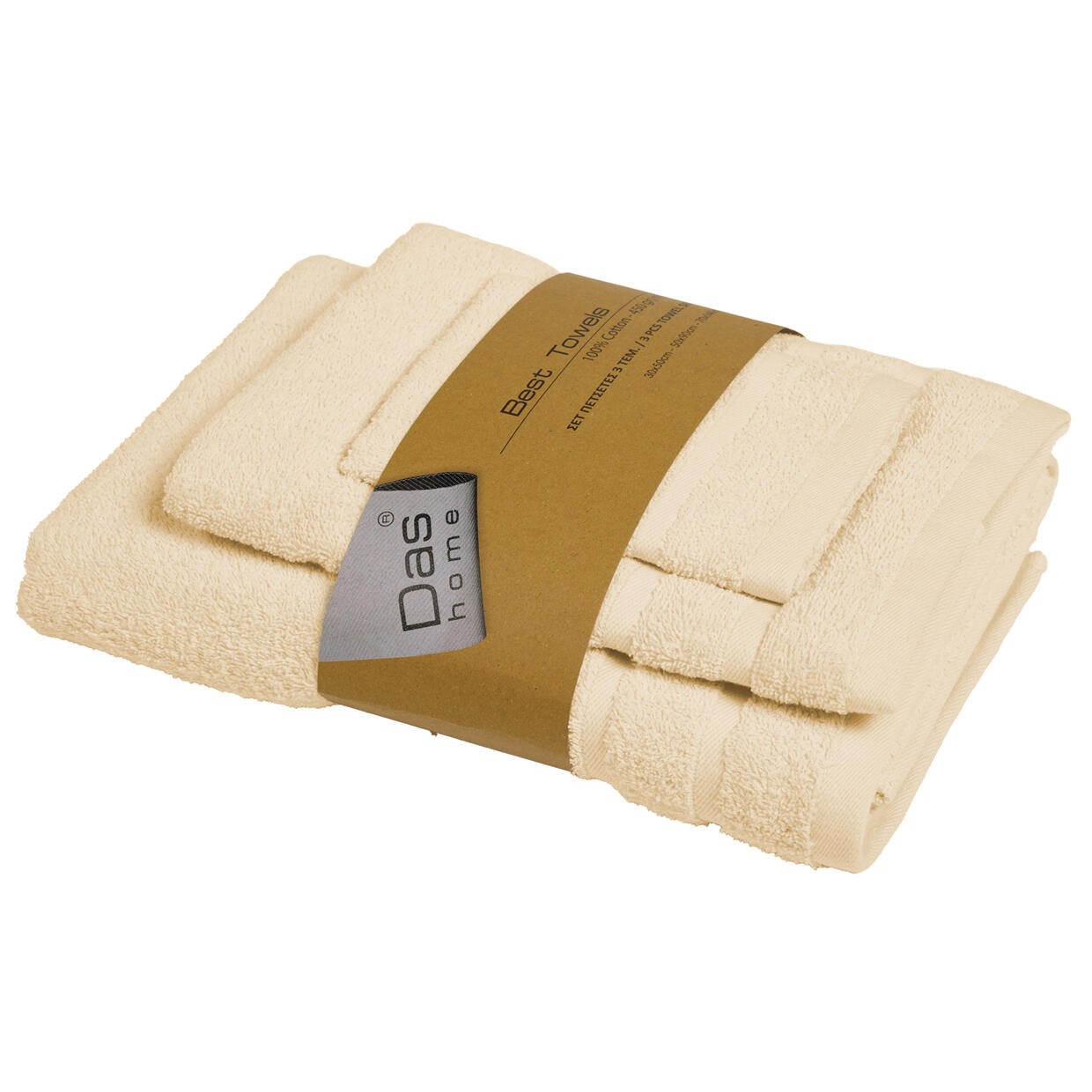 Das Home 0702 Σετ Πετσετες 3Τεμαχια Best Das Home 0702 Σετ Πετσετες 3Τεμαχια Best