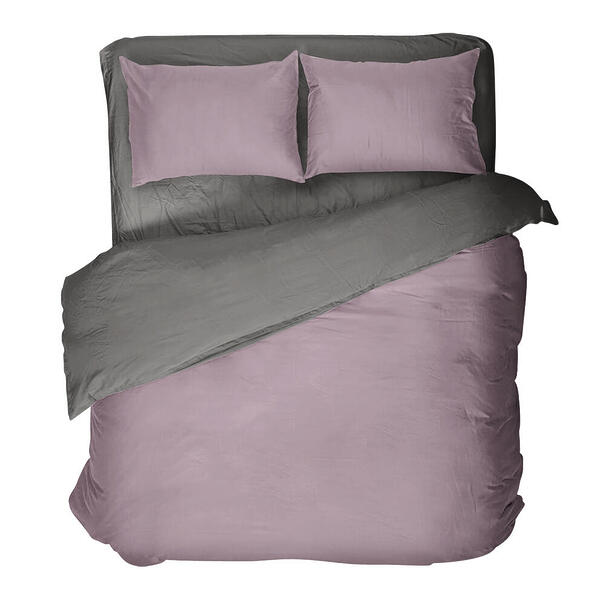 Nima Home Παπλωματοθήκη Μονή Colors – Pale Mauve / Midnight Gray